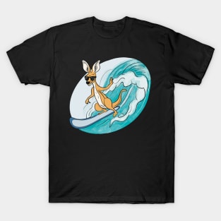 Funny Australian Surfing Kangaroo T-Shirt